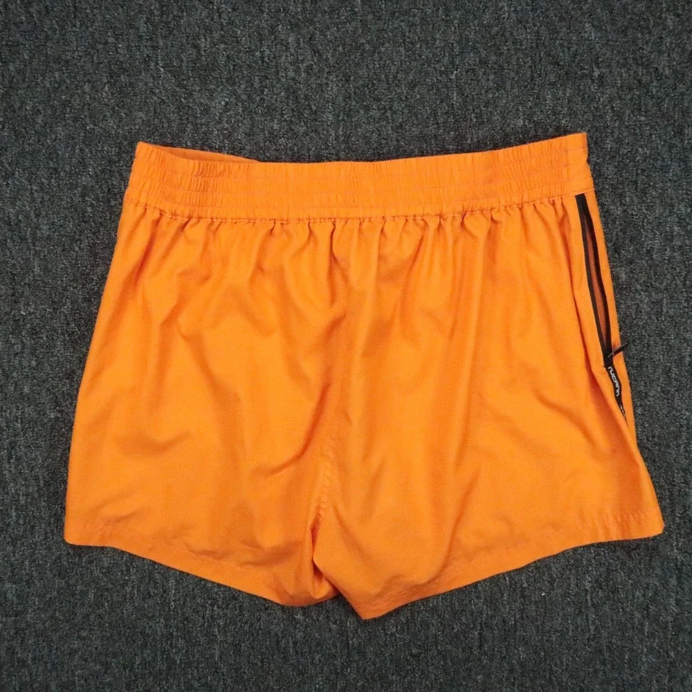 Tucann Swim Shorts Mens XL Orange Lined Zip Pocket Beach Graphic Print